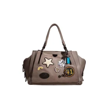 COACH Dreamer Leather Patchwork Suede Shoulder Bag, Handbag Large Size Women's
