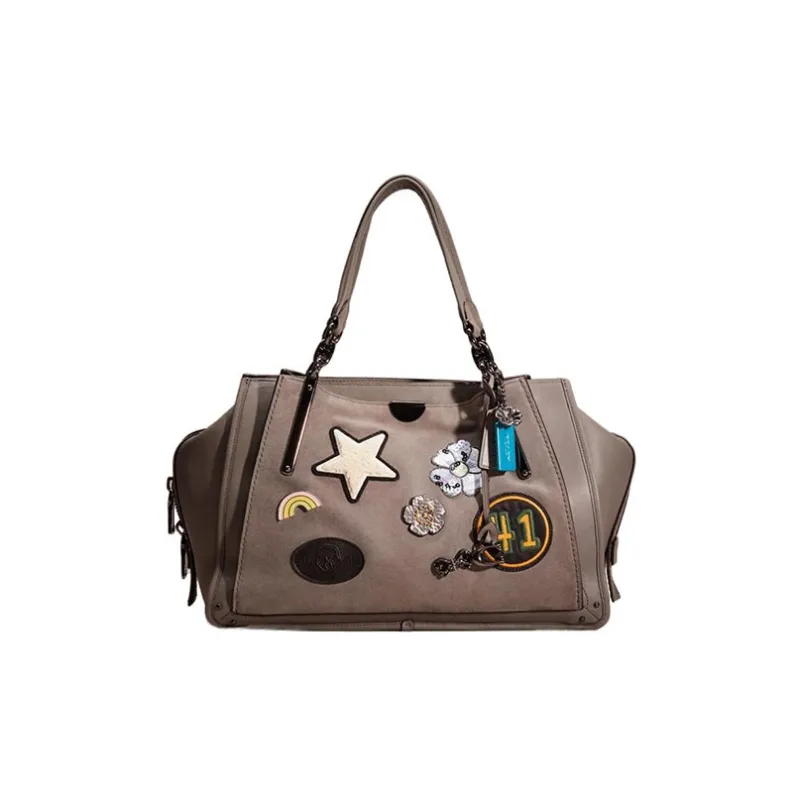 COACH Dreamer Leather Patchwork Suede Shoulder Bag, Handbag Large Size Women's-0