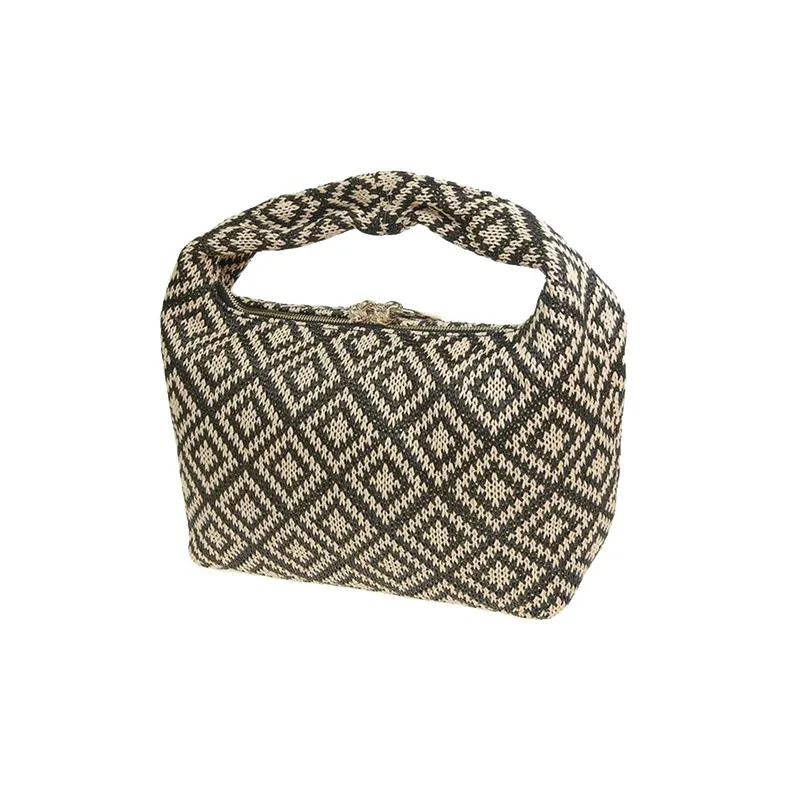 Furla Ginger Polyester Hobo Bag Handbag Trumpets Women's Black/Brown-2