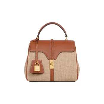 CELINE 16 Natural Calfskin Shoulder Bag Crossbody Bag Handbags Mini Women's Light Camel Tan