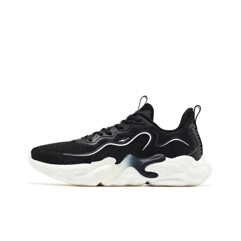 Erke Casual Shoes Women's Low Top Jet Black/Ivory White-0