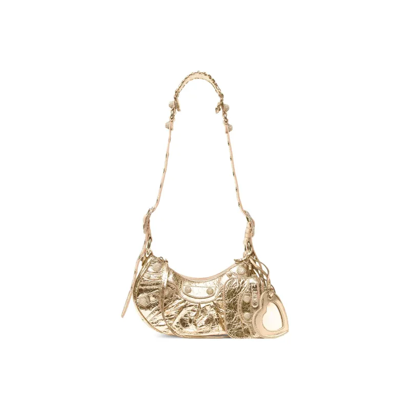 Balenciaga Le Cagole Metallic Finish Fine Grained Sheepskin Portable Crossbody Bag, Shoulder Bag Mini Women's-1