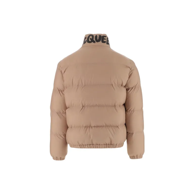 Alexander McQueen Graffiti Printed High Neck Puffer Jacket-1