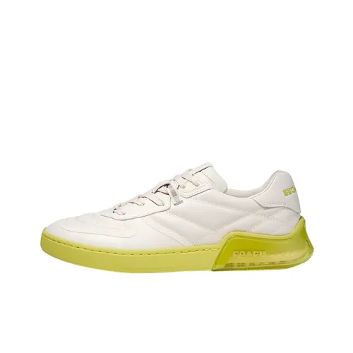 COACH CitySole Low Top Stylish Skateboarding Shoes Men's Beige Yellow