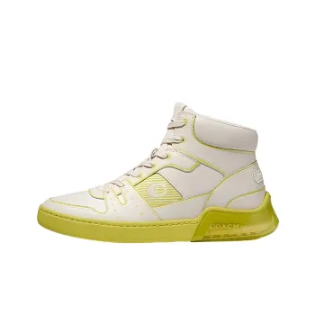 COACH CitySole High Top Stylish Skateboarding Shoes Men's Beige Yellow