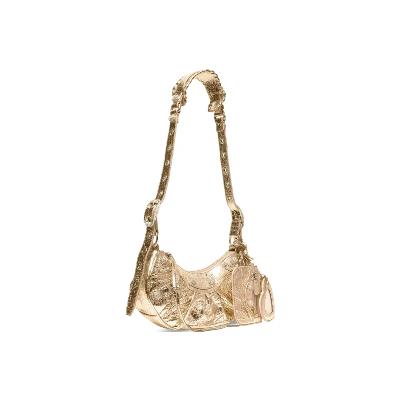 Balenciaga Le Cagole Metallic Finish Fine Grained Sheepskin Portable Crossbody Bag, Shoulder Bag Mini Women's-2