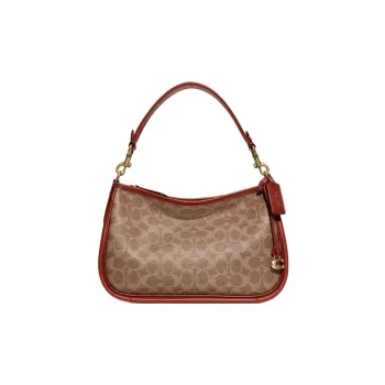 COACH Cary Coated Canvas With Calfskin Handbag Shoulder Bag Crossbody Bag Large Size Women's Brown