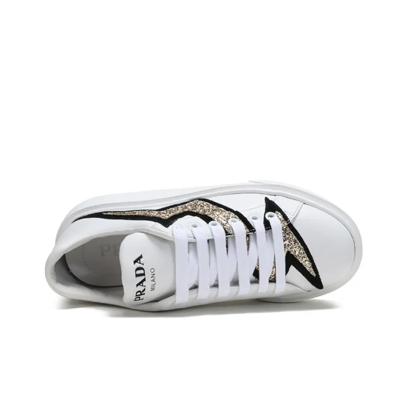 PRADA Skateboard Shoes Women's White-4