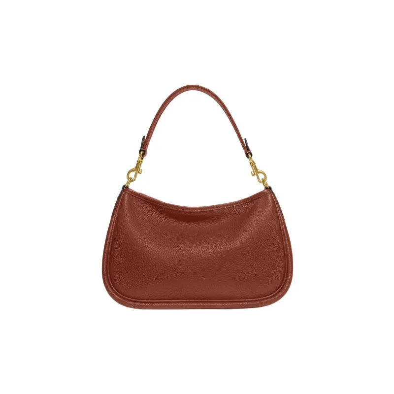 COACH Cary Pebble Cow Leather Handbag, Crossbody Bag, Shoulder Bag Large Size Women's Red Brown-2