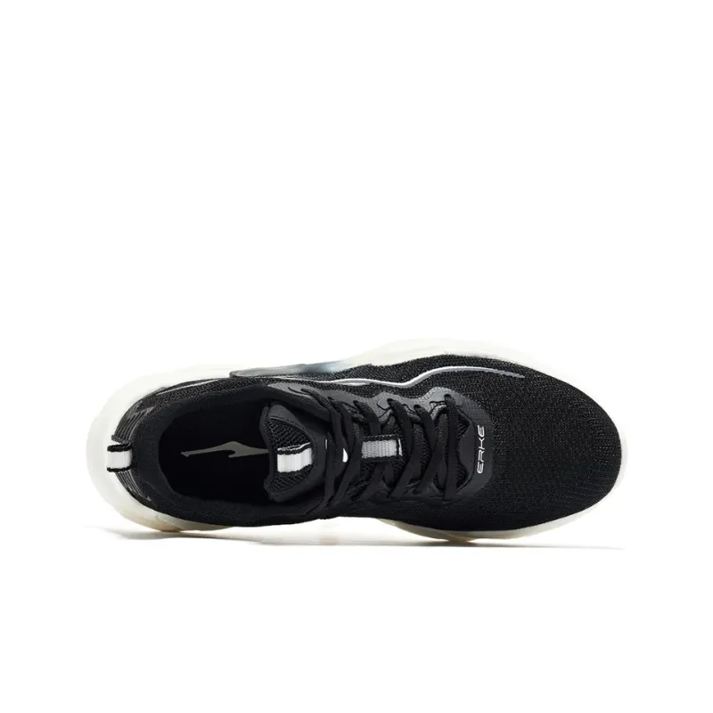 Erke Casual Shoes Women's Low Top Jet Black/Ivory White-2