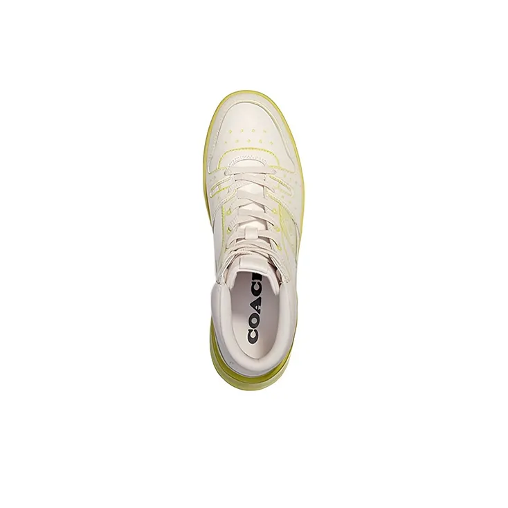 COACH CitySole High Top Stylish Skateboarding Shoes Men's Beige Yellow-3