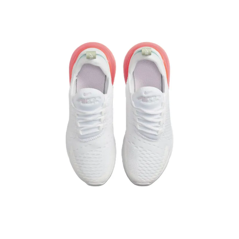 Nike Air Max 270 Cushioning Anti-Slip And Wear-Resistant Low-Top Casual Shoes GS White Orange-3
