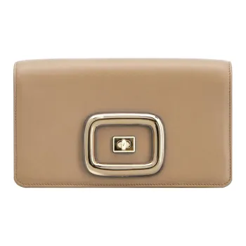 Roger Vivier Roger Vivier VIV Leather Shoulder Bag, Crossbody Bag Mini Women's Beige Yellow