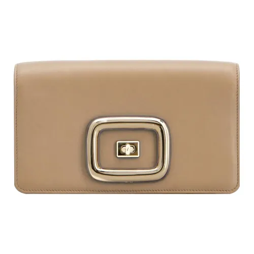 Roger Vivier Roger Vivier VIV Leather Shoulder Bag, Crossbody Bag Mini Women's Beige Yellow