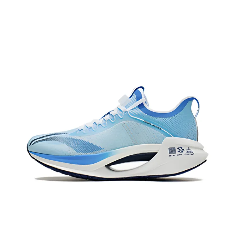 LiNing Jueying Essential 䨻 Anti Slip Wear Resistant Low Top Running Shoes Men's Moon White Blue-0