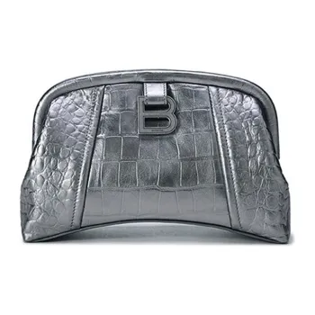 Balenciaga Editor Clutch Xs Silver Metallized