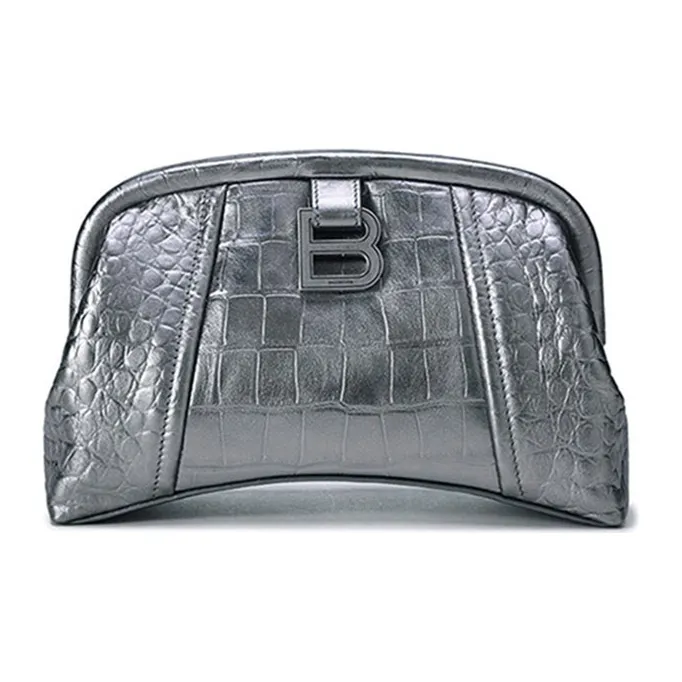 Balenciaga Editor Clutch Xs Silver Metallized-0