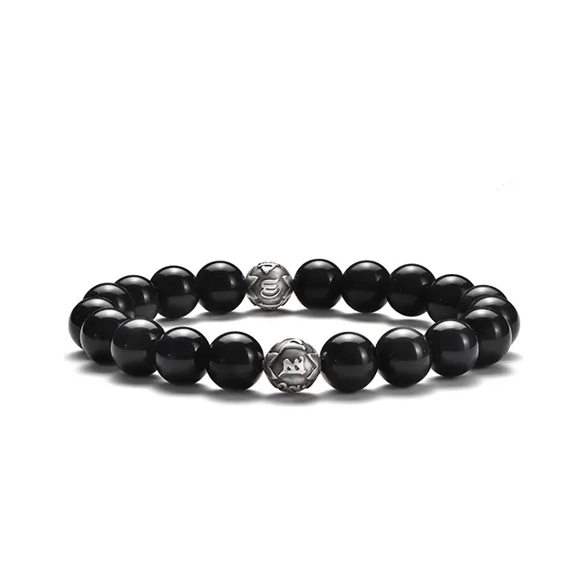 IDEAGEMER Obsidian Bracelets Men's-0