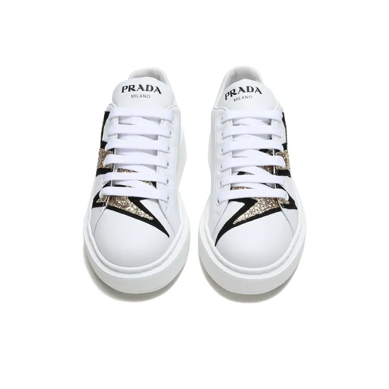 PRADA Skateboard Shoes Women's White-3
