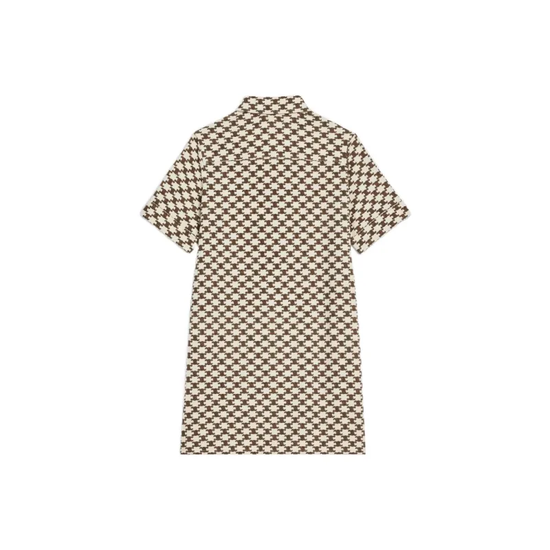 CELINE Short Sleeved Dress Women's Vanilla-1