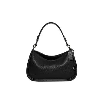 COACH Cary Pebbled Leather Handbag Shoulder Bag Crossbody Bag Large Size Women's Black