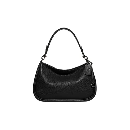 COACH Cary Pebbled Leather Handbag Shoulder Bag Crossbody Bag Large Size Women's Black