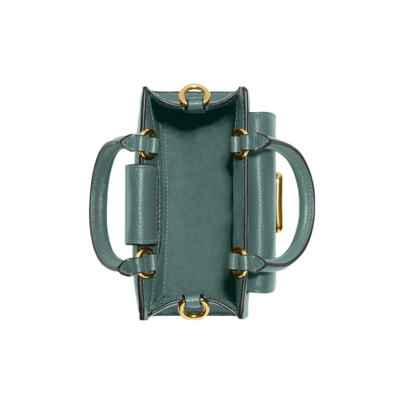 COACH Pepper Pebbled Leather Guitar Sheet Music Bag Handbag Shoulder Bag Crossbody Bag Mini Women's Ink Wash Green-2