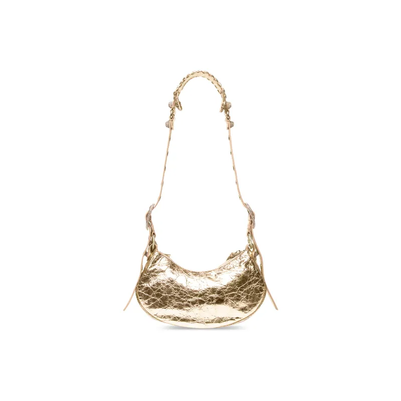 Balenciaga Le Cagole Metallic Finish Fine Grained Sheepskin Portable Crossbody Bag, Shoulder Bag Mini Women's-4