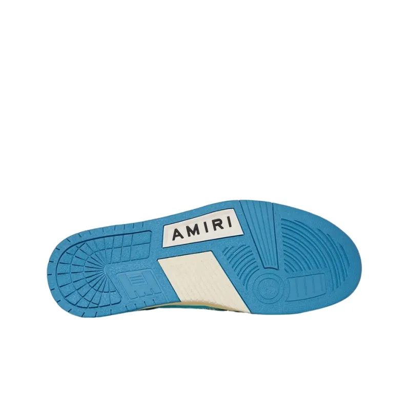 AMIRI Skel Top Low Stylish Skateboarding Shoes Men's White Blue-3