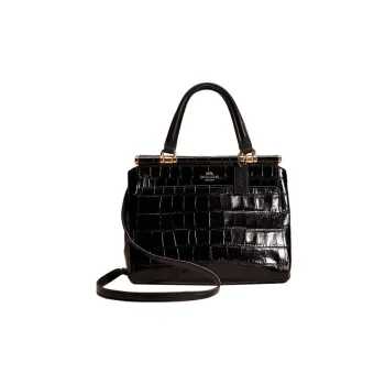 COACH Grace Crocodile Embossed Leather Handbag, Shoulder Bag, Crossbody Bag Tubas Women's Black
