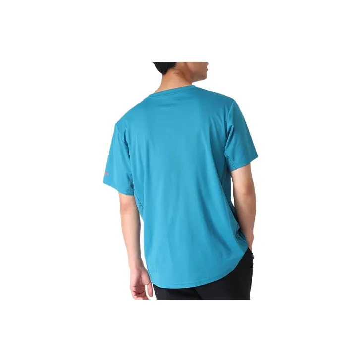 Columbia FW22 Crew Neck Fitted Straight Short-Sleeved T-Shirt Men's Blue-1