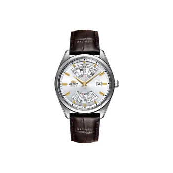 ORIENT Automatic Mechanical Movement Leather Strap Watch Men's Watches Silver Dial