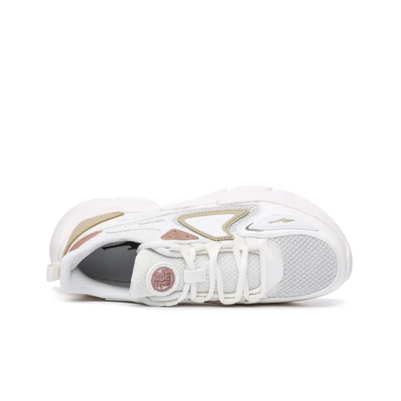 Erke Casual Shoes Women's Low Top Ivory White/Pink Gold-2
