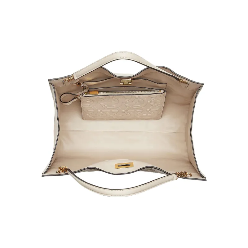 FERRAGAMO Trifolio Soft Calfskin Combo Bag Tote Bag Shopping Bag Handbag Shoulder Bag Women's Ecru-3