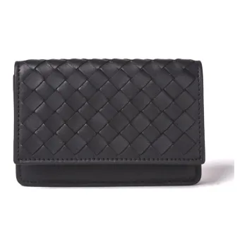 Bottega Veneta Cow Leather Wallets Card Holders Men's Black