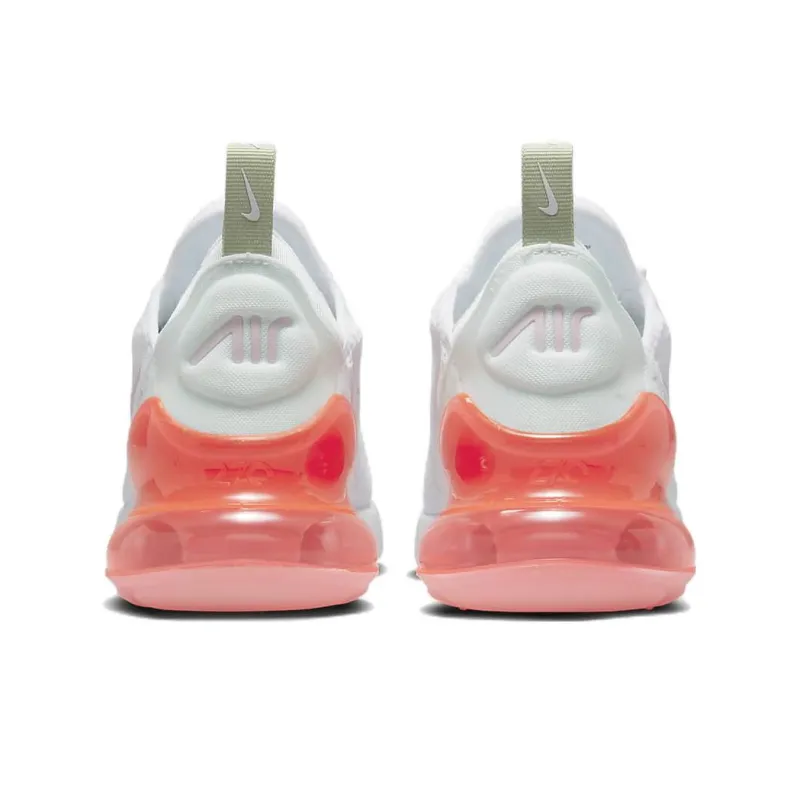 Nike Air Max 270 Cushioning Anti-Slip And Wear-Resistant Low-Top Casual Shoes GS White Orange-4