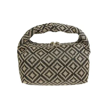 Furla Ginger Polyester Hobo Bag Handbag Small Size Women's Black/Brown