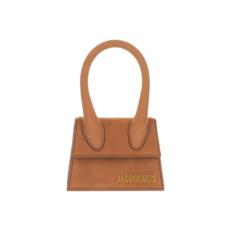 Jacquemus Suede With Leather One Shoulder Handbag Mini Women's Brown-0