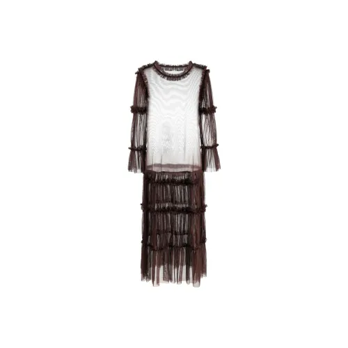 MM6 Maison Margiela Long-Sleeved Dresses Women's Brown