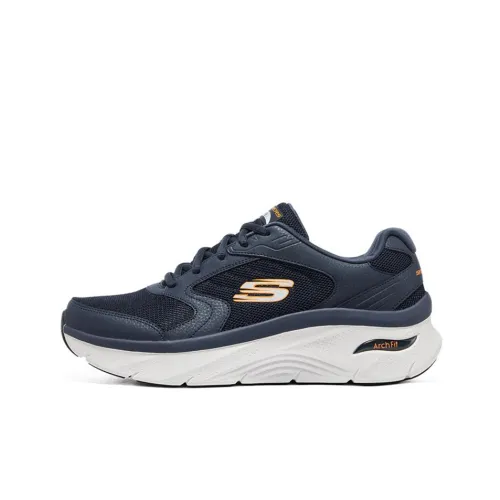 Skechers ARCH FIT D'LUX Casual Shoes Men Low-Top Navy/Orange