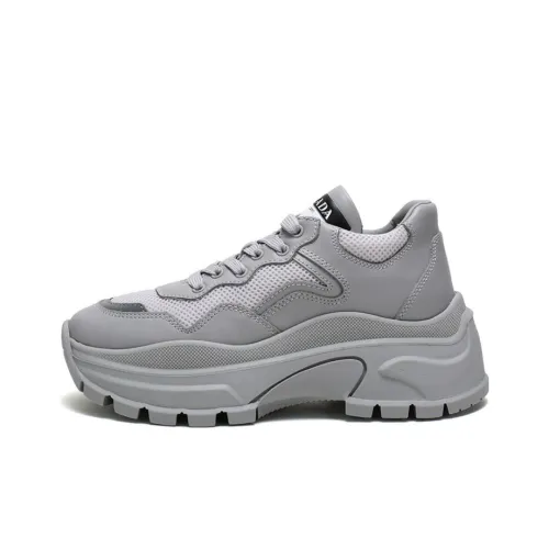 PRADA Casual Shoes Women's Low-Top Light Gray