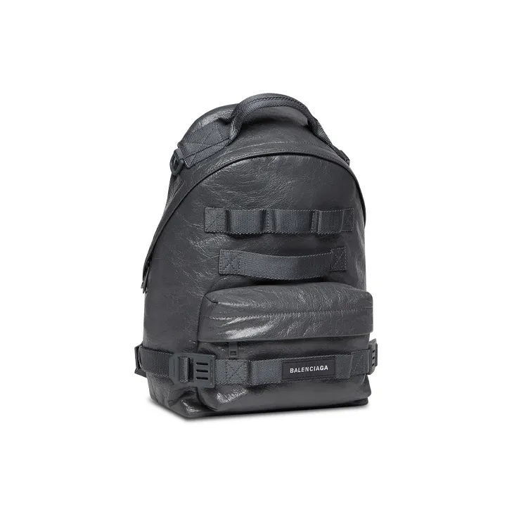 Balenciaga Army Fine Grained Sheepskin Shoulder Bag, Crossbody Bag, Backpack Small Size Men's Charcoal Black-1