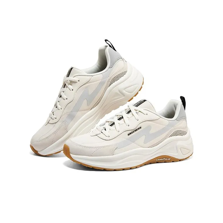 Skechers D'lites Wave Sneakers 'Beige White Blue' Women's-2