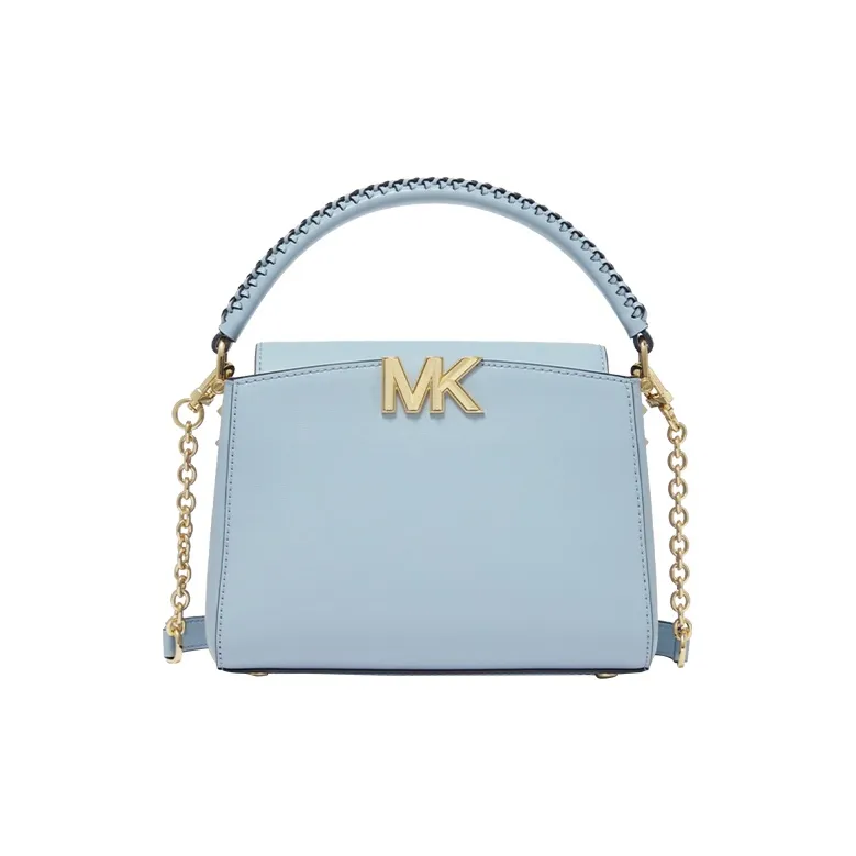 MICHAEL KORS Karlie Leather Shoulder Bag, Crossbody Bag, Handbag Small Size Women's Light Blue-0