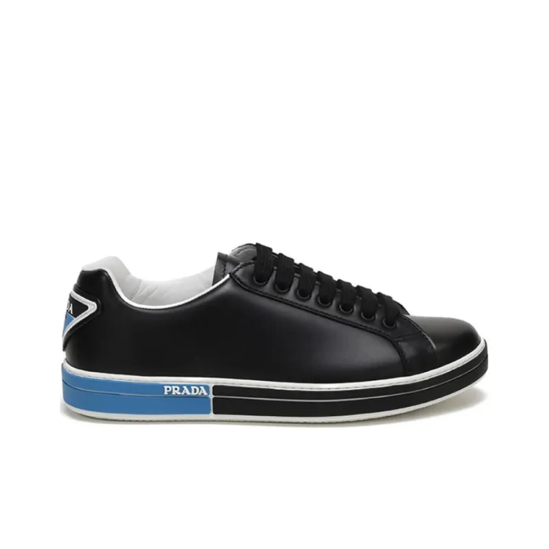 PRADA Stylish Skateboarding Shoes Men's Black Blue-1