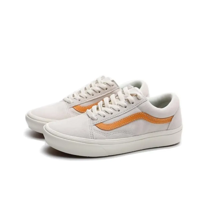 Vans Comfycush Old Skool Low Tops Casual Skateboarding Shoes Unisex Gray Orange-3