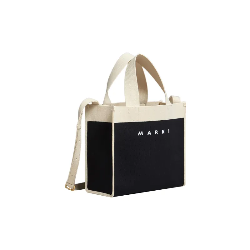 MARNI Logo Jacquard Colour Block Small Tote Bag-1