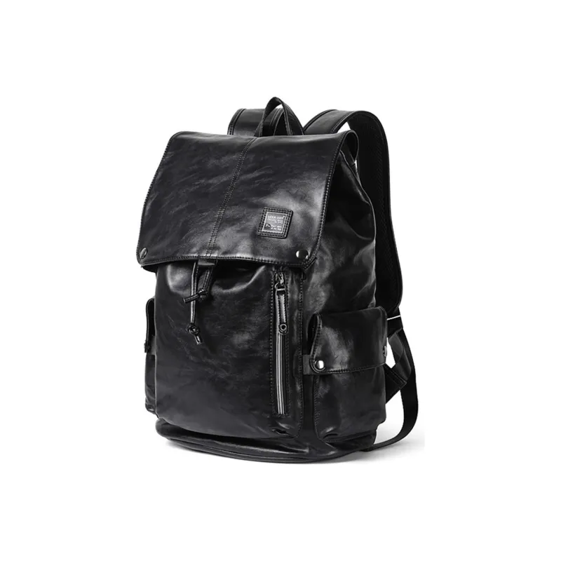 NOMK PU Backpack Large Size Men's Black-1