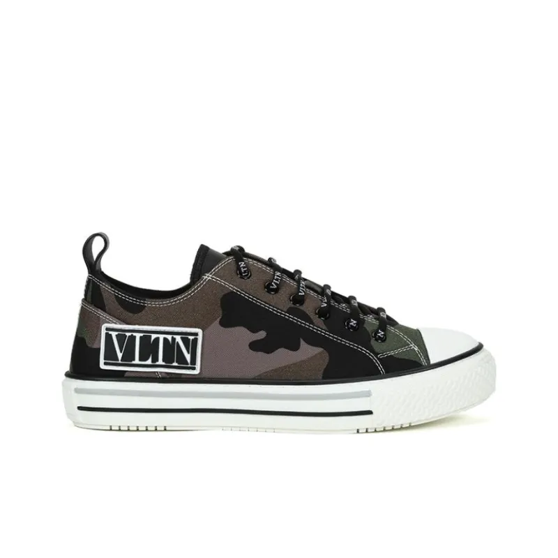 Valentino Low Top Skateboard Shoes Men's Army Green-1