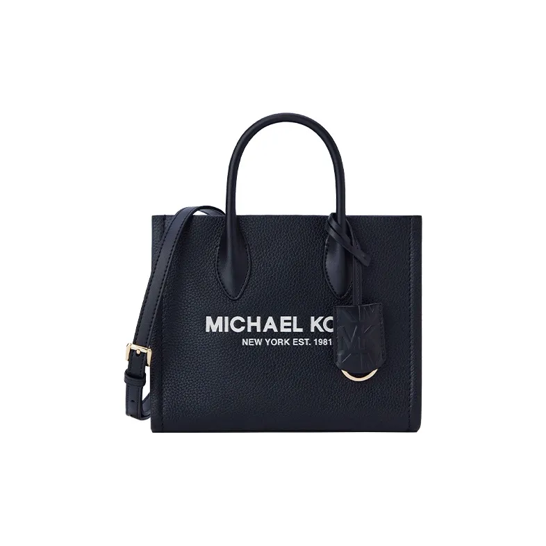 MICHAEL KORS Mirella Cow Leather Tote Bag Shopping Bag Crossbody Handbag Small Size Women's Black-0